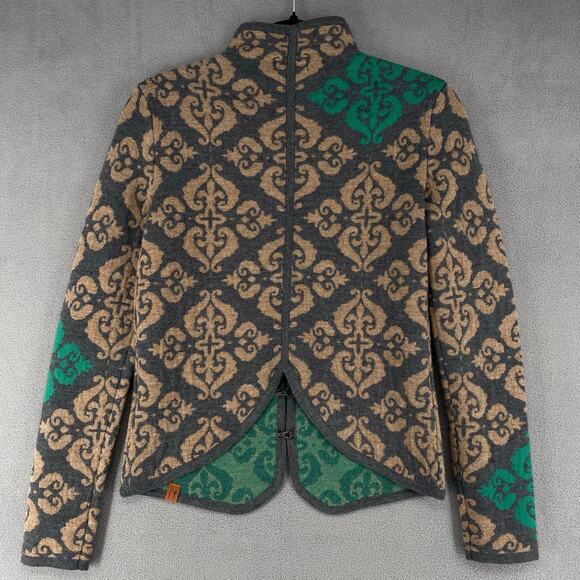 Neve Merino Wool Cardigan Knit Sweater Womens XS Gray Green Boho Cottagecore - Picture 2 of 16